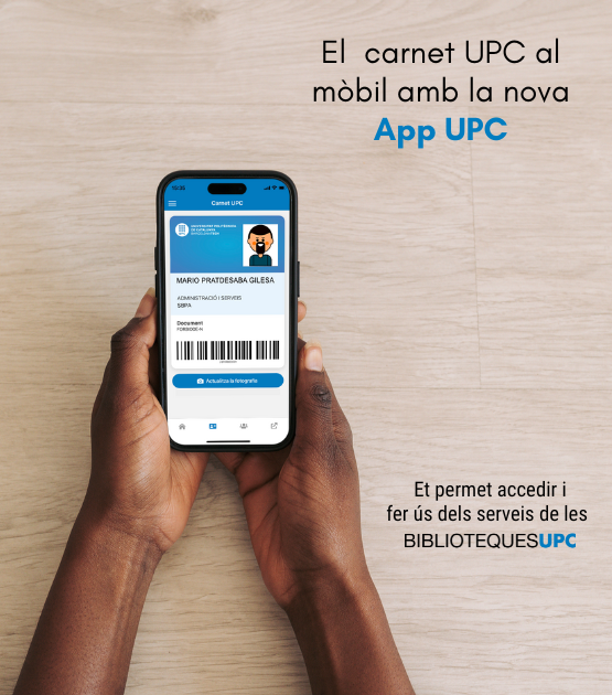 El carnet de la Biblioteca disponible a l'App UPC