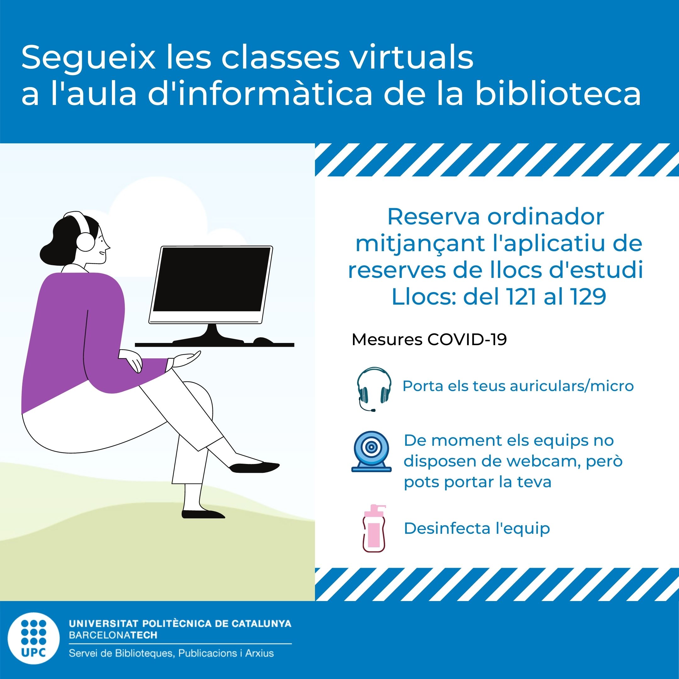 Segueix les classes virtuals a l'aula d'informàtica de la biblioteca