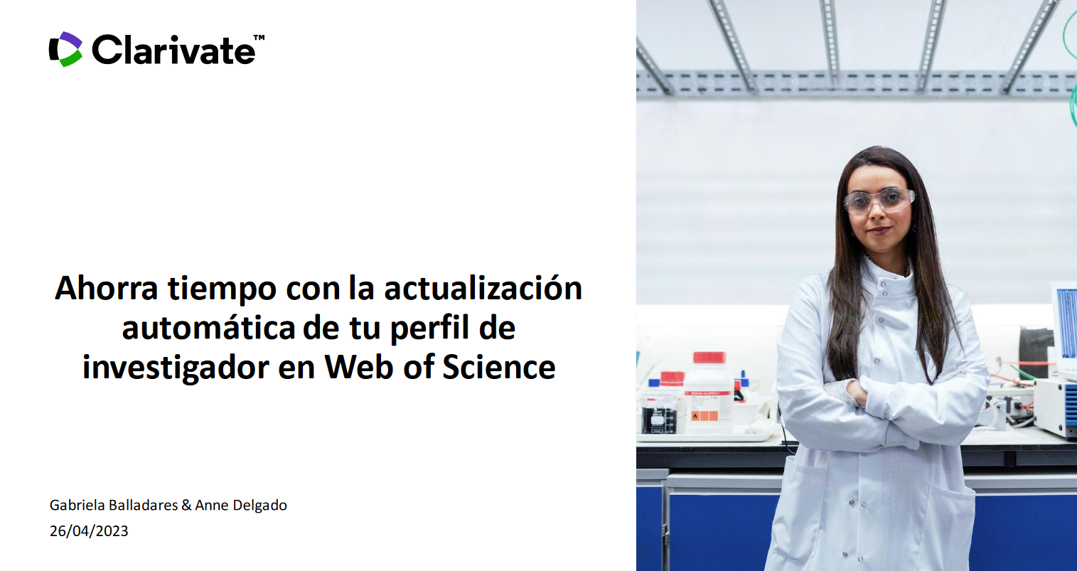 Actualització automàtica de perfils a Web of Science