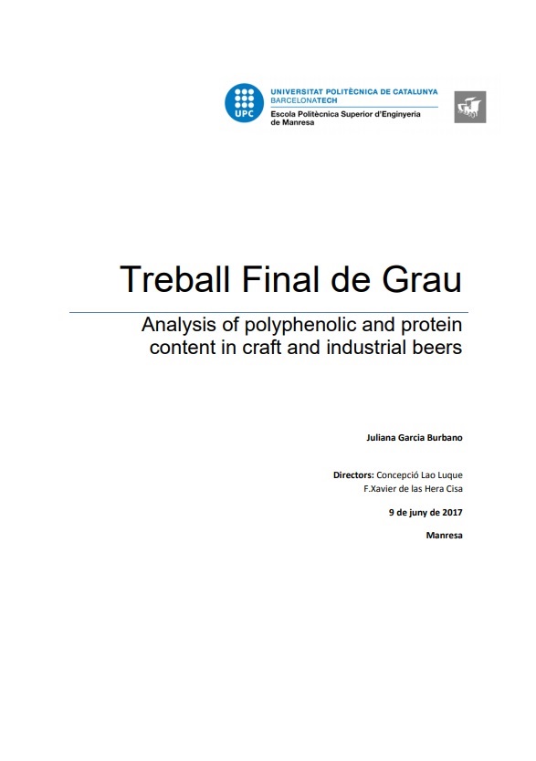 Analysis of polyphenolic and protein content in craft and industrial beers (Grau Enginyeria Química)