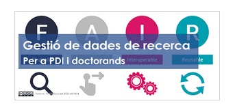 Nou taller ICE per a PDI i doctorands: gestió de dades de recerca