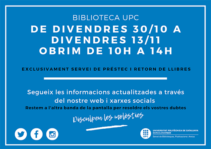 Canvi d'horari i de serveis