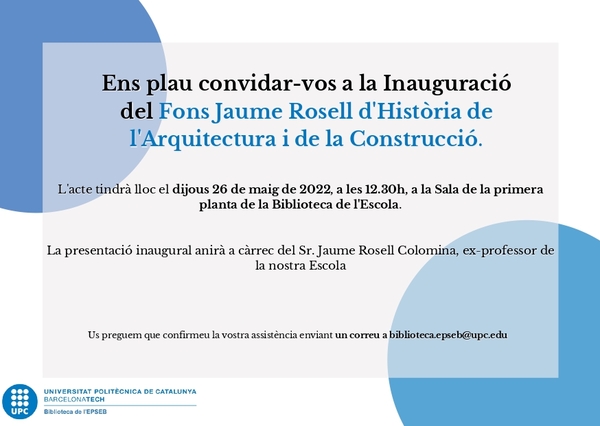 Fons Jaume Rosell: 12:30h planta 1