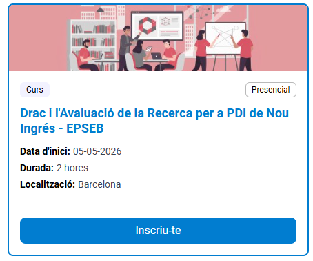 Curs ICE a l'EPSEB sobre DRAC i Avaluació de la Recerca