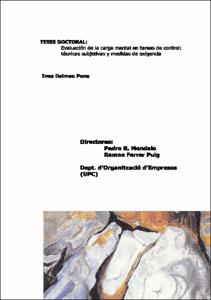 Evaluación de la carga mental en tareas de control: técnicas subjetivas y medidas de exigencia / Inés Dalmau Pons
