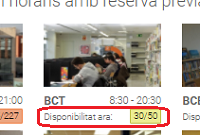 Consulta la disponibilitat i reserva un lloc d'estudi a la Biblioteca