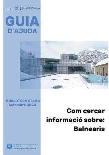 Guia temàtica Biblioteca ETSAB: Com cercar informació sobre: Balnearis