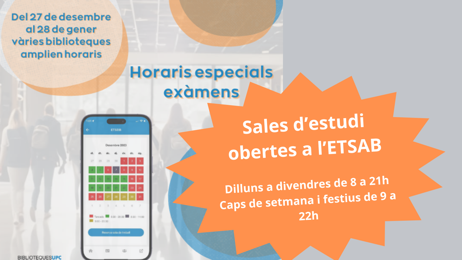 Horaris de les biblioteques durant les Festes de Nadal