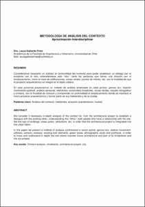 Metodología de análisis del contexto: aproximación interdisciplinar
