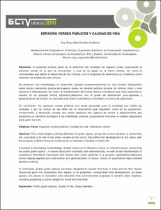 Espacios verdes públicos y calidad de vida