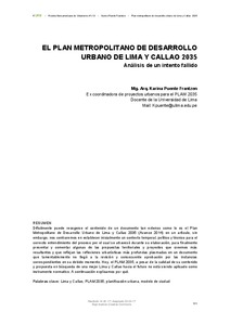 El Plan Metropolitano de Desarrollo Urbano de Lima y Callao 2035: análisis de un intento fallido