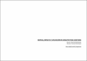 Biofilia: impacto y aplicación en arquitectura sanitaria