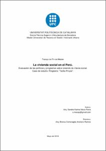La vivienda social en el Perú: evaluación de las políticas y programas sobre vivienda de interés social: caso de estudio: programa