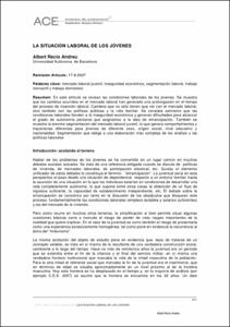 La situación laboral de los jóvenes