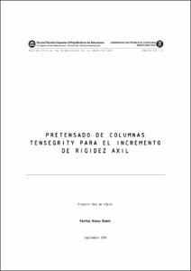 Pretensado de columnas Tensegrity para el incremento de rigidez axil