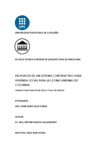 Propuesta de un sistema constructivo para vivienda social para las zonas andinas de Colombia