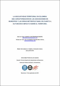 La asociatividad territorial en Colombia: una caracterización de las asociaciones de municipios y las áreas metropolitanas, en cuanto a su función e impacto sobre el territorio