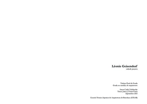 Léonie Geisendorf: unbuilt projects