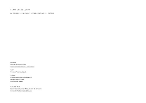 Teatre i evolució: la caixa escènica i l'escenografia dels espais