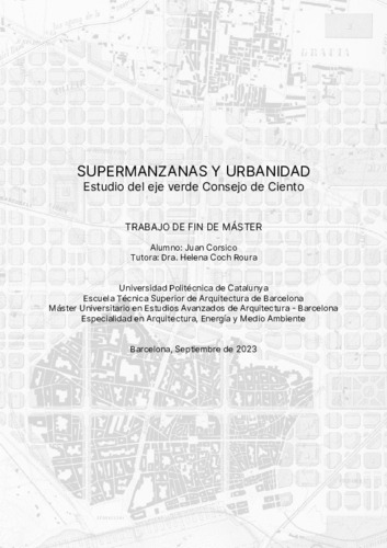 Supermanzanas y urbanidad: estudio del eje verde Consejo de Ciento
