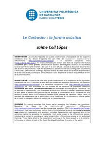 Le Corbusier : la forma acústica