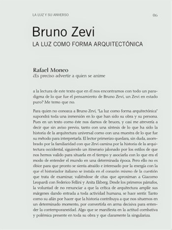 La Luz como forma arquitectónica / Bruno Zevi ; texto introductorio: Rafael Moneo