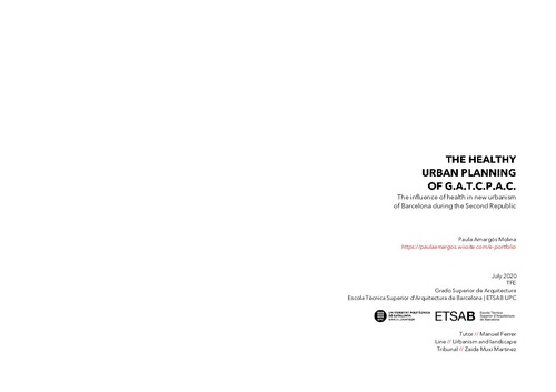 The healthy urban planning of GATCPAC: the influence of health in new urbanism of Barcelona during the Second Republic