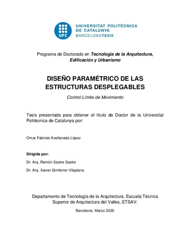 Diseño paramétrico de las estructuras desplegables : control límite de movimiento