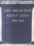 Der Architekt Adolf Loos : 1870-1933