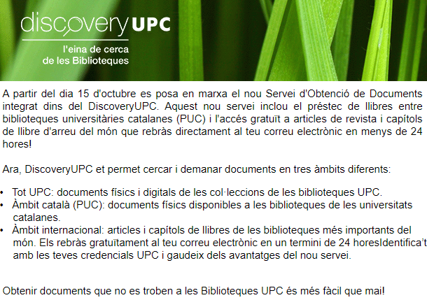 Accés ràpid i gratuït a documents que no trobes a la UPC!