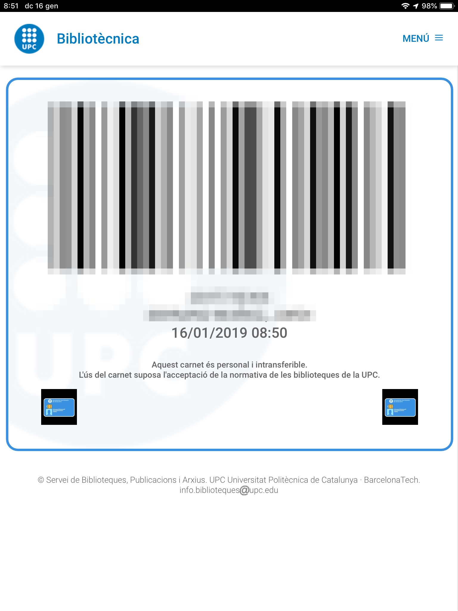 Actualitza el Carnet al mòbil