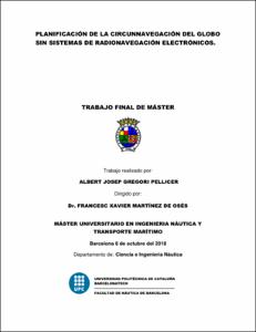 Planificación de la circunnavegación del globo sin sistemas de radionavegación electrónicos