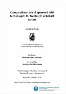 Comparative study of approved imo technologies for treatment of ballast waters