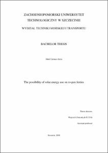 The possibility of solar energy use on ro-pax ferries