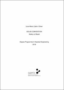 SOLAS Convention : Safety on Board