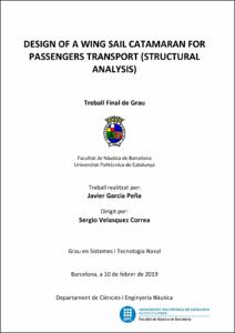 Design of a wing sail catamaran for passenger transport (structural analysis)