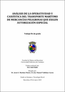 Análisis de la operatividad y casuística del transporte marítimo de mercancías peligrosas que exigen autorización especial