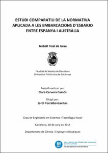 Estudi comparatiu de la normativa aplicada a les embarcacions d'esbarjo entre Espanya i Austràlia