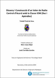 Disseny i construcció d’un veler de radio control d’acord amb la classe IOM (buc i apèndixs)