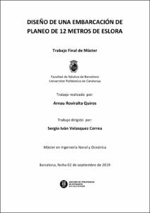 Diseño de una embarcación de planeo de 12 metros de eslora