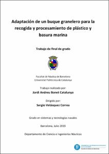 Adaptación de un buque granelero para la recogida y procesamiento del plástico y basura marina