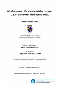 Diseño y selección de materiales para un U.S.V de control medioambiental