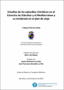 Estudio de los episodios climáticos en el Estrecho de Gibraltar y el Mediterráneo y su incidencia en un plan de viaje.