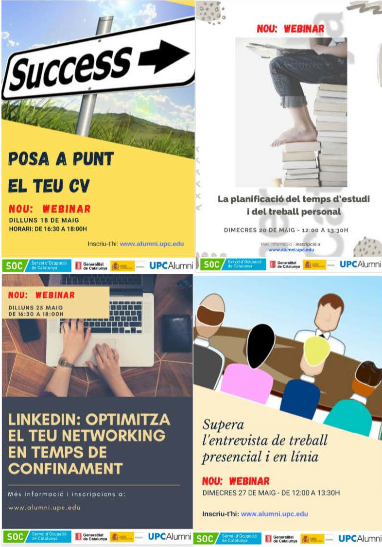 Segueix els webinars d'orientació professional d'UPC Alumni
