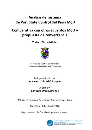 Análisis del sistema de port state control del paris MoU. Comparativa con otros acuerdos MoU y propuesta de convergencia.