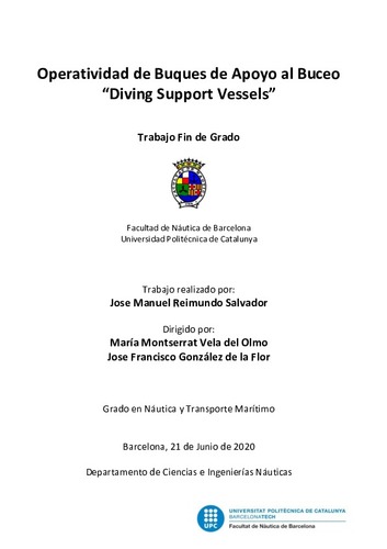Operatividad de buquesde apoyo al buceo “Diving Support Vessels”