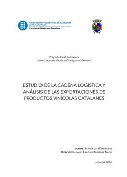Estudio de la cadena logística y analisis de las exportaciones de productos vinícolas catalanes