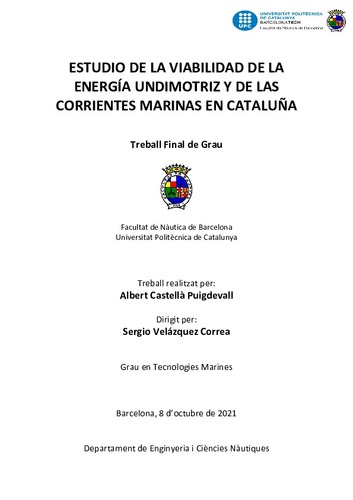 Estudio de la viabilidad de la energía undimotriz y de las corrientes marinas en Cataluña