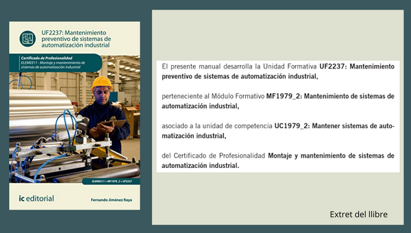 Llibre electrònic :  Mantenimiento preventivo de sistemas de automatización industrial