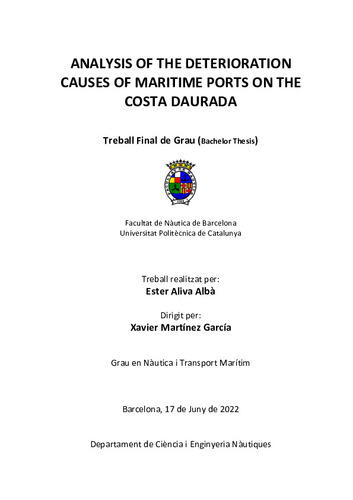 Analysis of the deterioration causes of maritime ports on the costa daurada